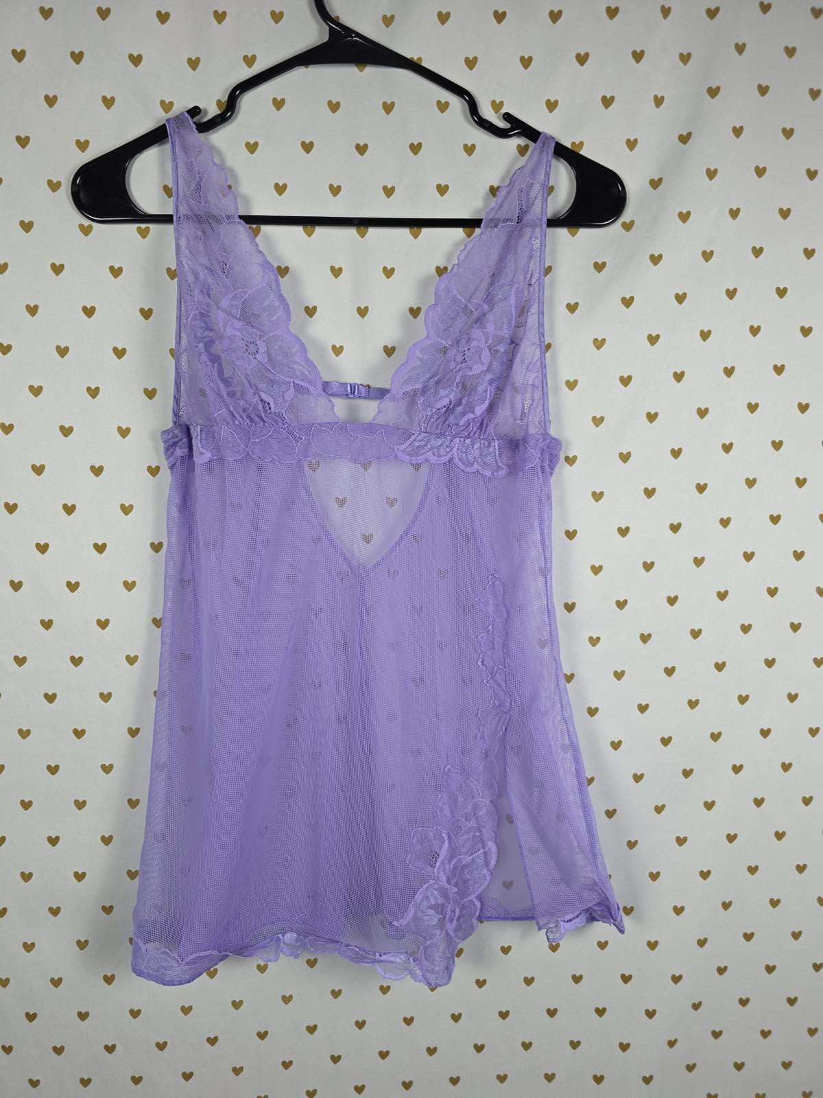 Victorias Secret Sheer Vintage Y2k Medium Purple Mesh Nightie Slip Dress