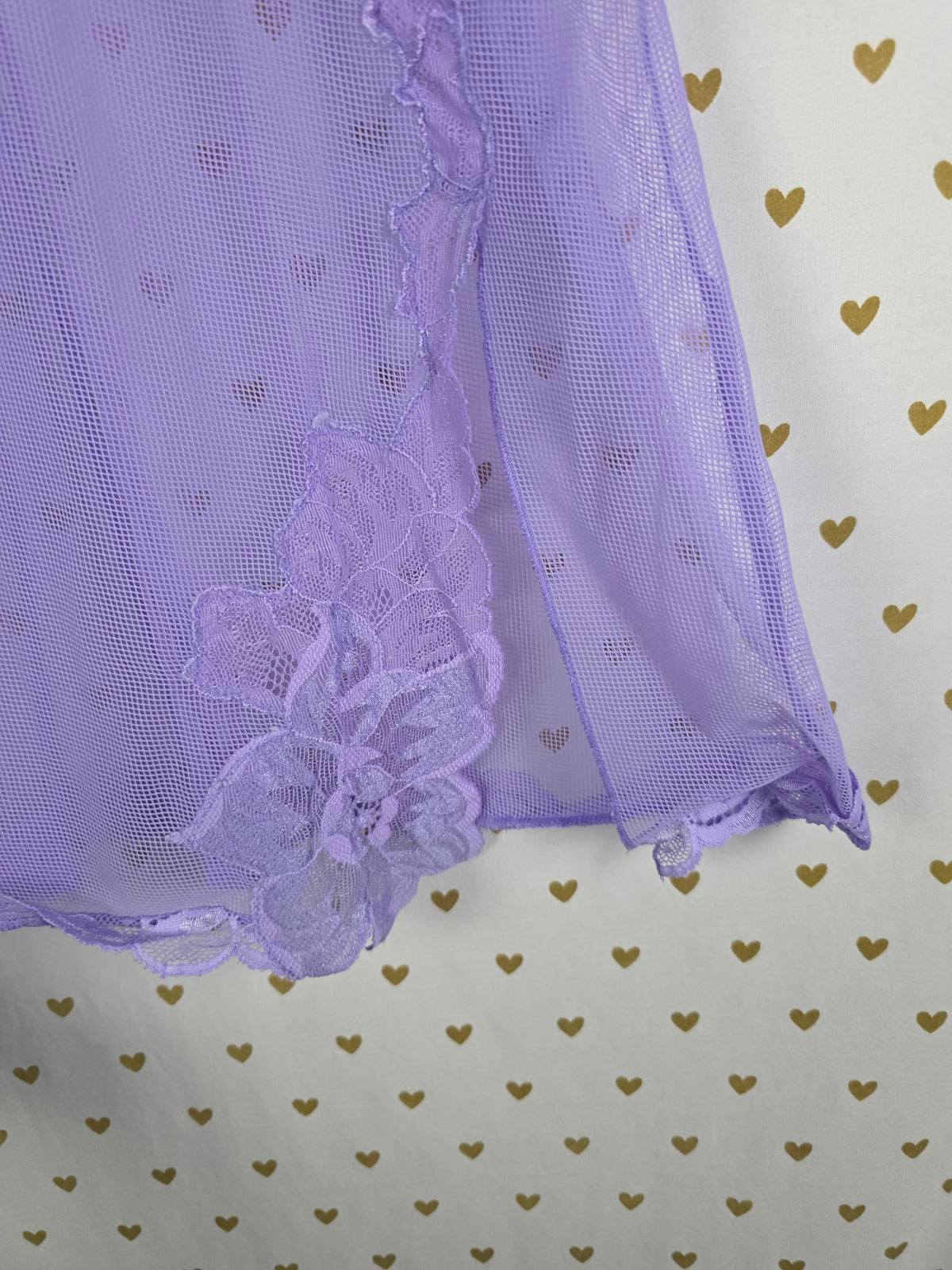 Victorias Secret Sheer Vintage Y2k Medium Purple Mesh Nightie Slip Dress