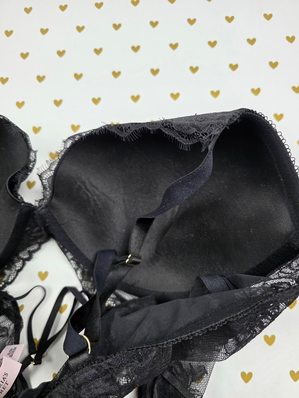 Victorias Secret Black Sheer Strappy Caged Teddy Bodysuit Thong 2XL XXL Snap