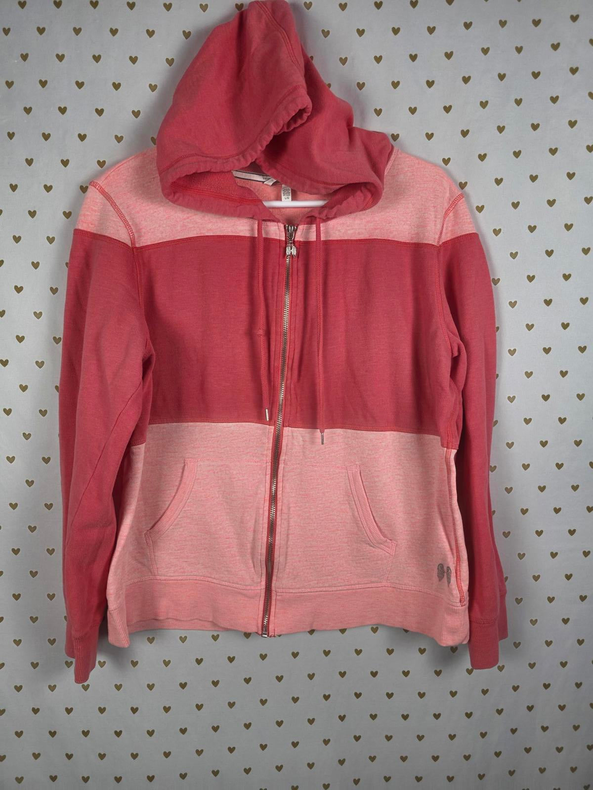 Victorias Secret WINGS Logo Colorblock Full Zip Hoodie Jacket LARGE