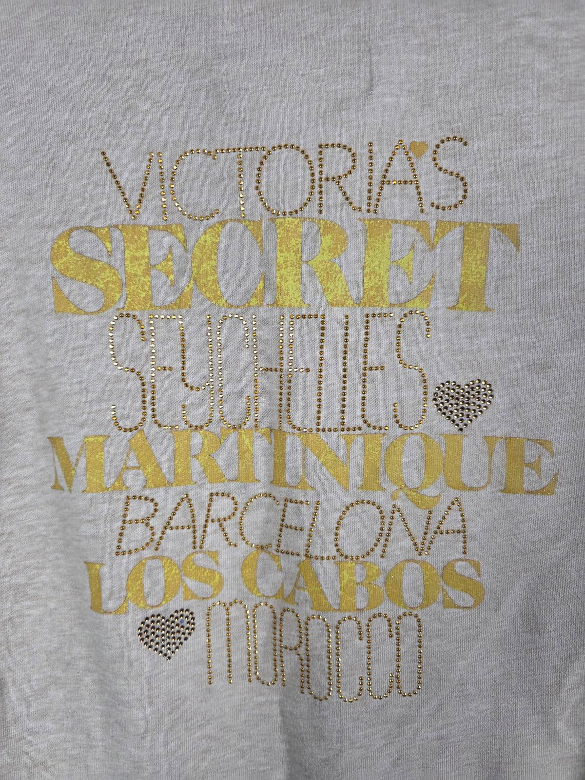 Victorias Secret WINGS Bling Hoodie Full Zip Beige Jacket SUPERMODEL ESSENTIALS