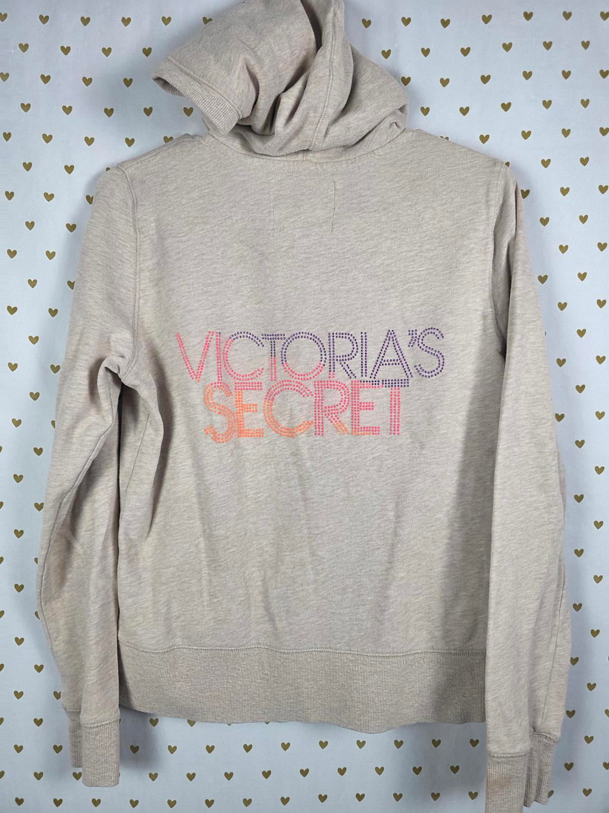 Victorias Secret Bling Logo Full Zip Hoodie Jacket SUPERMODEL ESSENTIALS Large