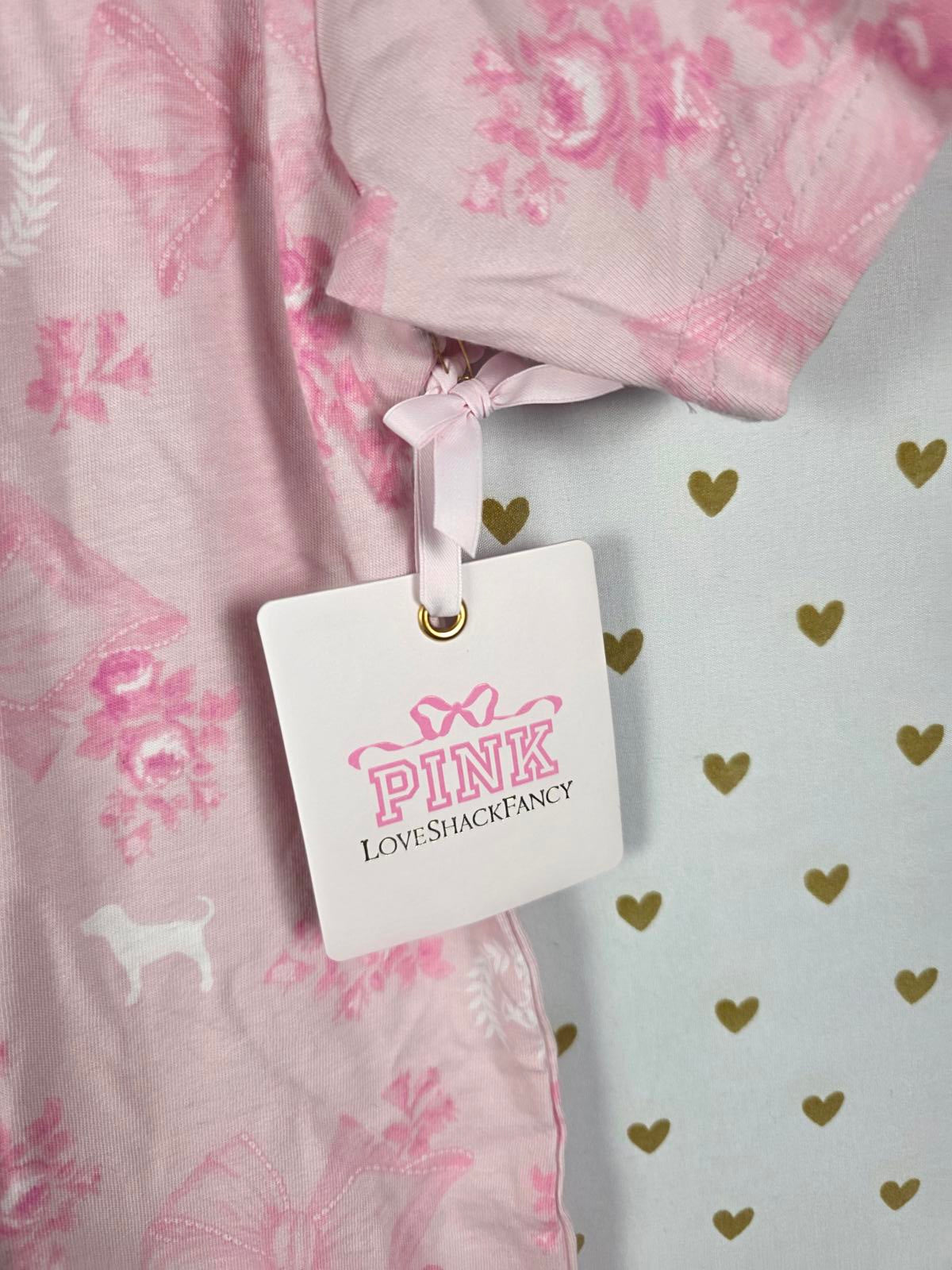 Victorias Secret PINK LOVESHACKFANCY NEW Floral Campus Tee NWT XS LOVESHACK