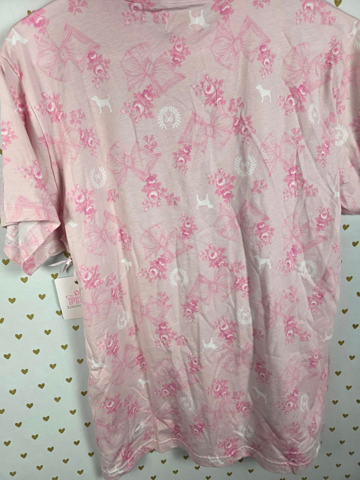 Victorias Secret PINK LOVESHACKFANCY NEW Floral Campus Tee NWT XS LOVESHACK