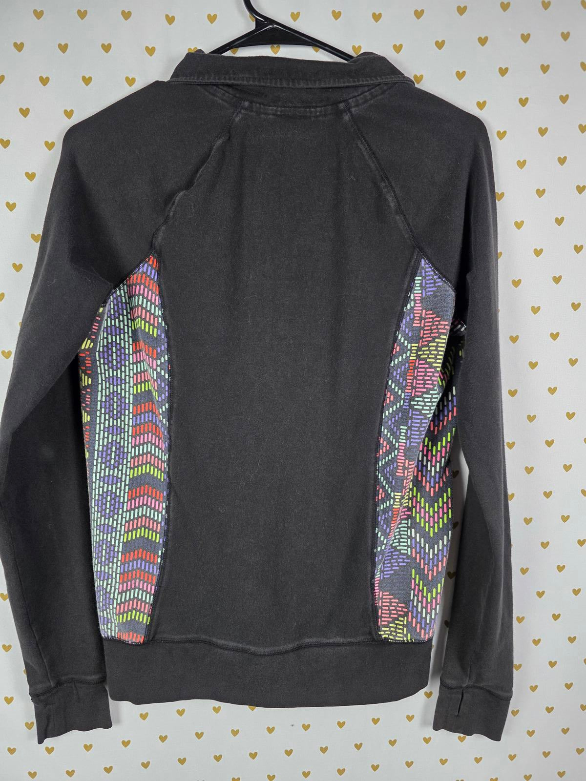 Victorias Secret Pink Rare Quarter Sleeve Geometric Logo Sweater Shirt Small