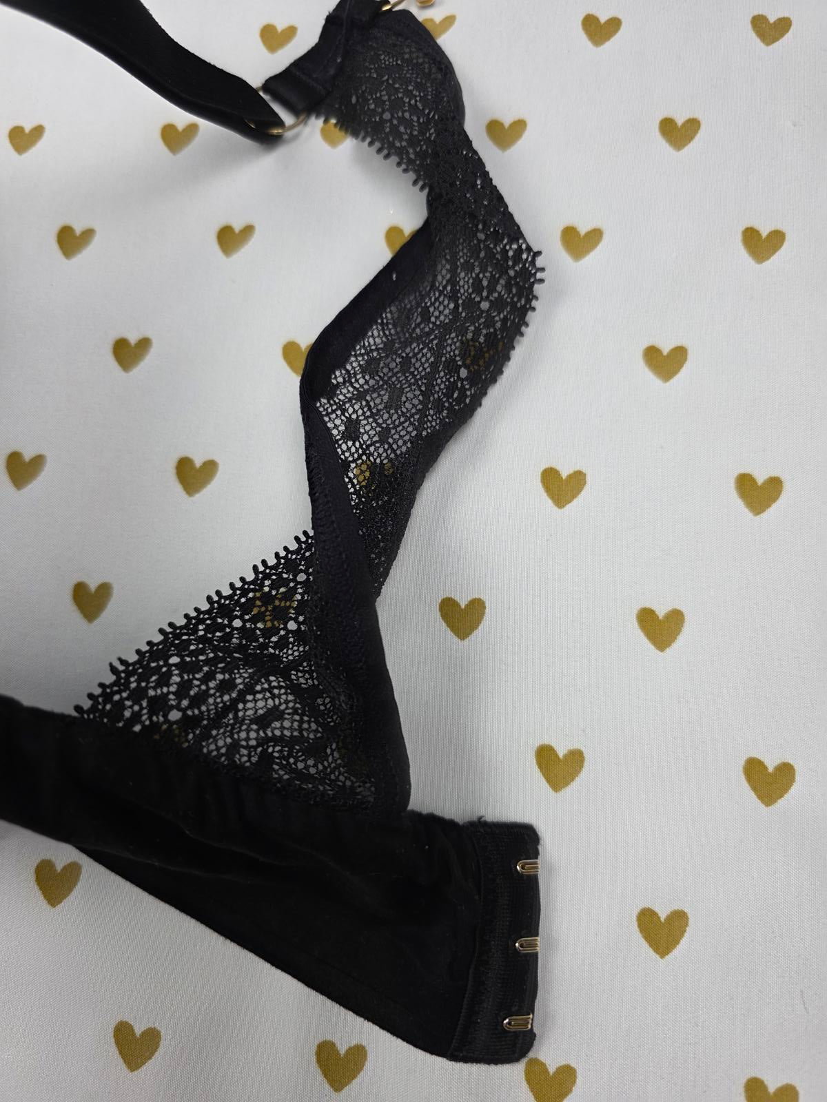 Victorias Secret Black INCREDIBLE Bra Lined Demi 36DD