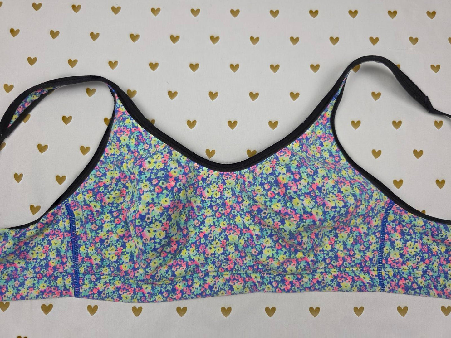 Victorias Secret Floral 34B Sports Bra Support Exercise Active  Tank Top