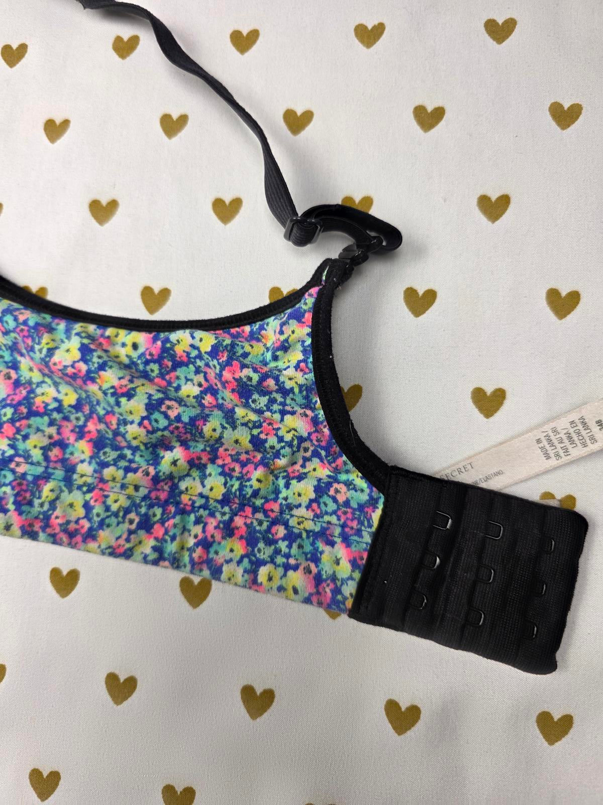 Victorias Secret Floral 34B Sports Bra Support Exercise Active  Tank Top