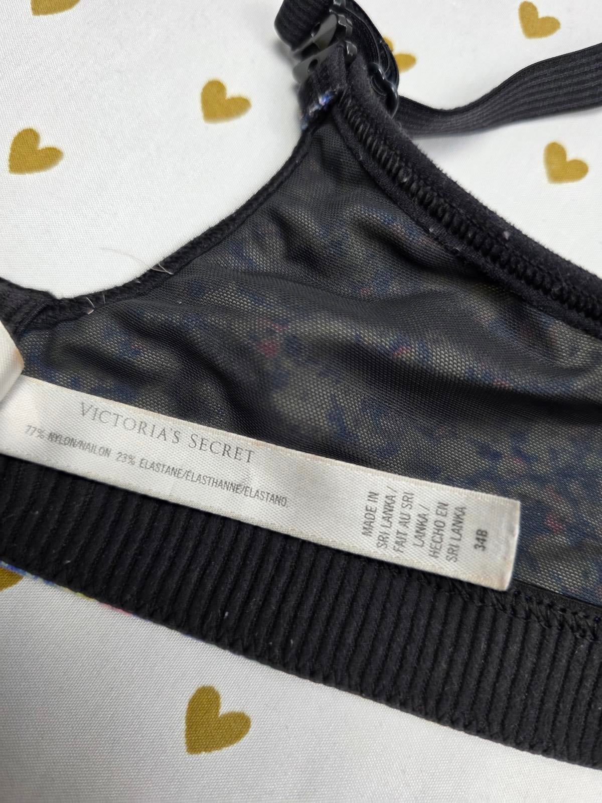 Victorias Secret Floral 34B Sports Bra Support Exercise Active  Tank Top
