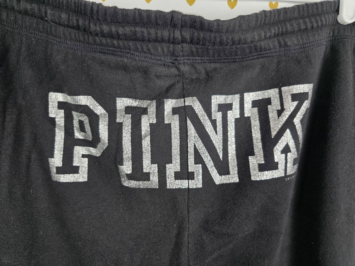 Victorias Secret Pink RARE BLING Jeweled SET Hoodie Sweats Logo Butt Gems MEDIUM