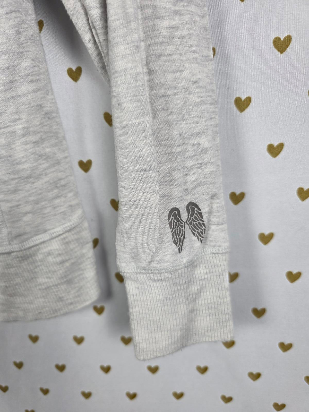 Victorias Secret BLING WINGS Grey Full Zip Hoodie Jacket MEDIUM