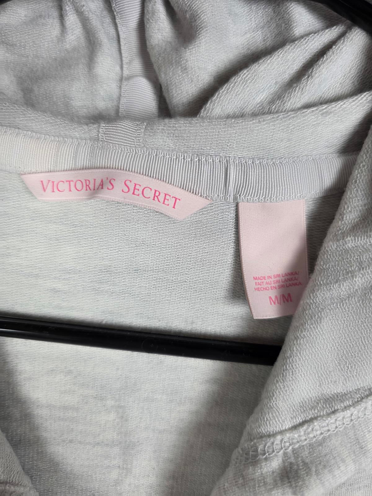 Victorias Secret BLING WINGS Grey Full Zip Hoodie Jacket MEDIUM