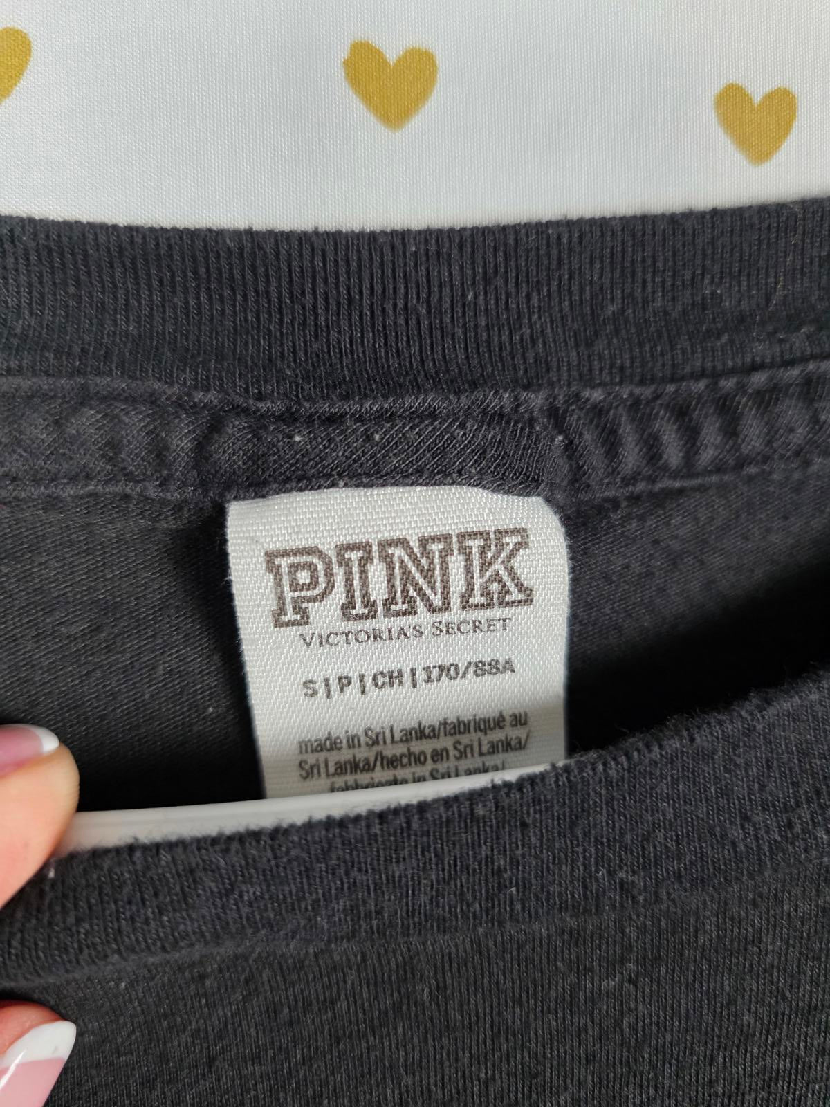 Victorias Secret PINK BLING Sequined 86 RARE Joggers Campus Tee Set Gold Stripe