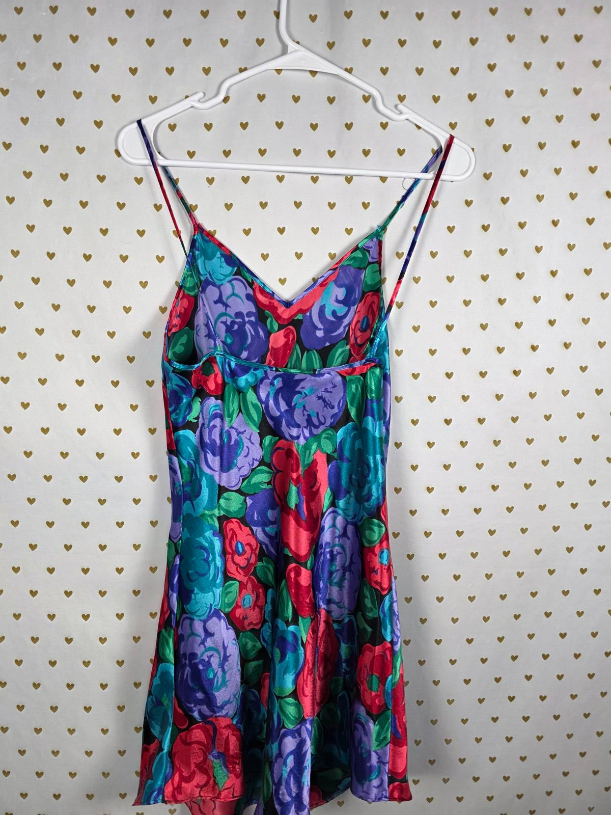 Victorias Secret Vintage GOLD LABEL Satin Silky Floral Slip Dress Nightie Small