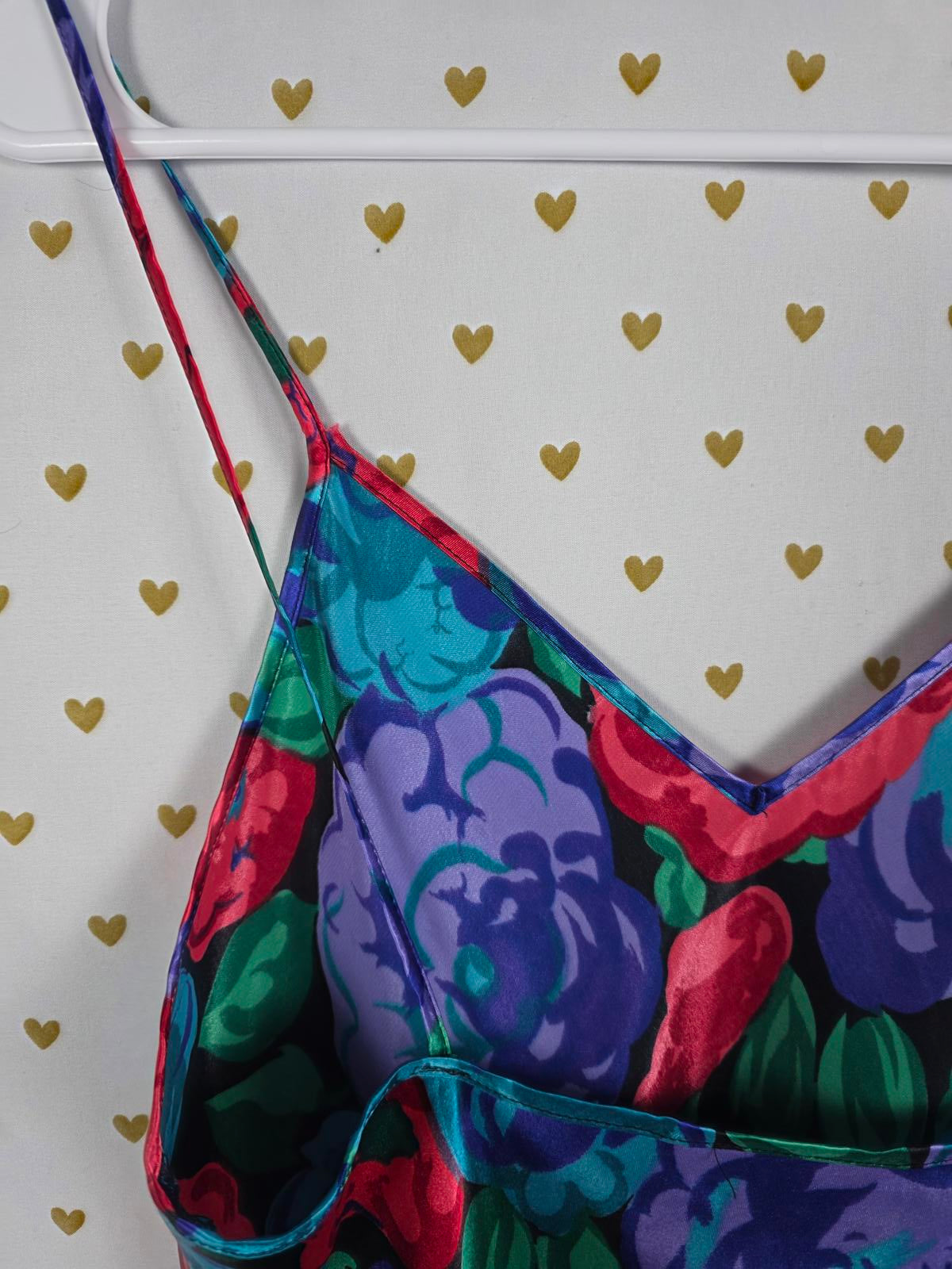 Victorias Secret Vintage GOLD LABEL Satin Silky Floral Slip Dress Nightie Small