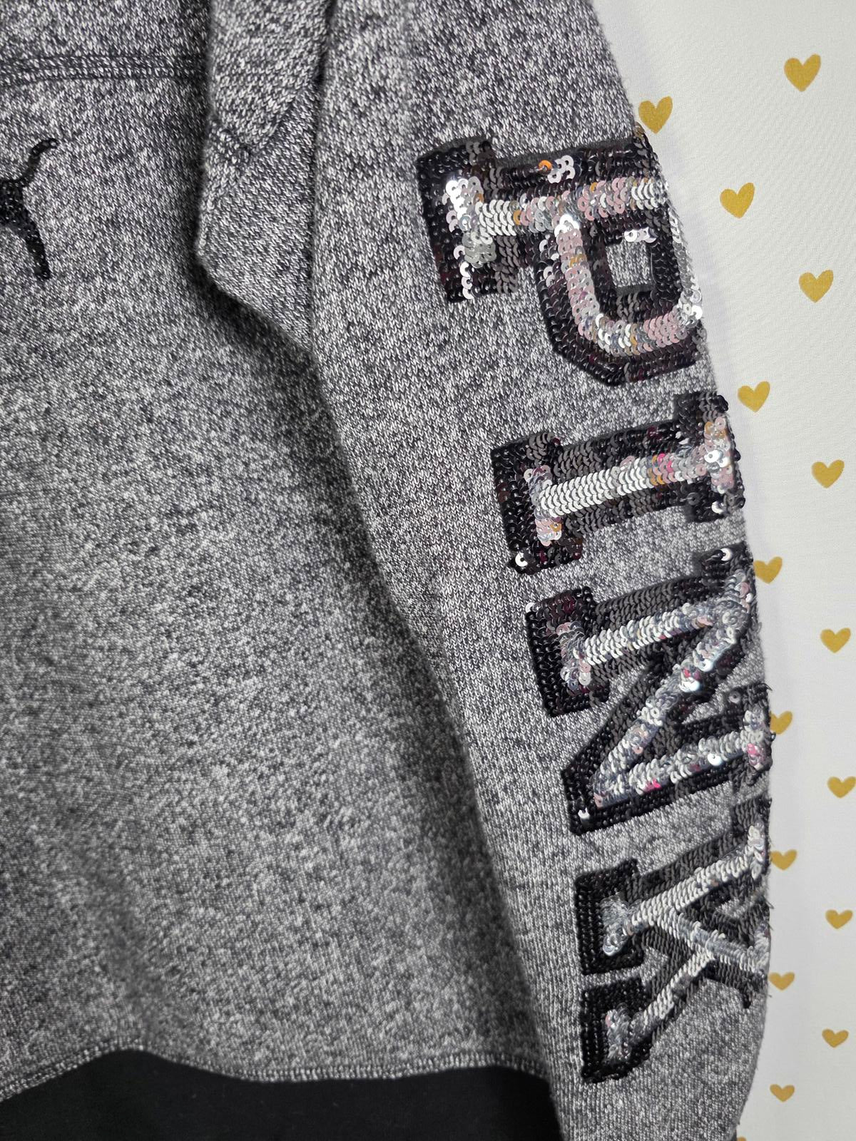 Victorias Secret Pink BLING Sequined Cowl Neck Pullover Sweater Shirt SMALL