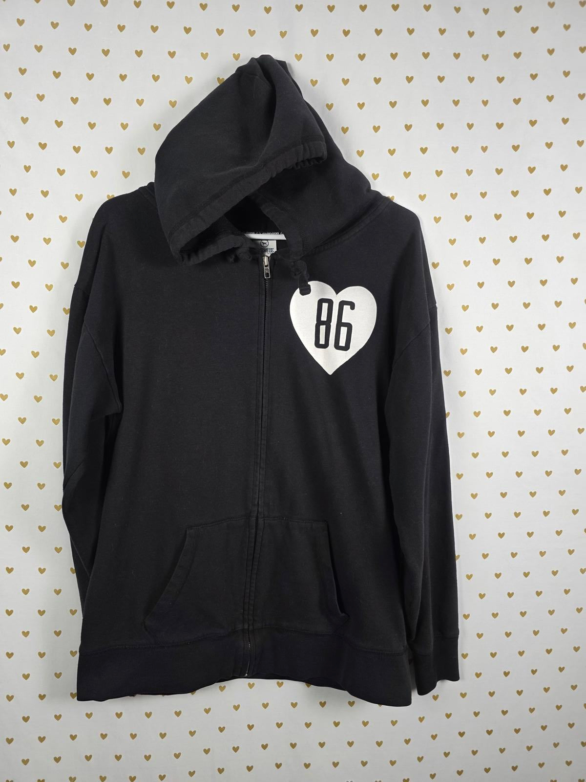Victorias Secret Pink Heart 86 Full Zip Hoodie Jacket Vintage Y2k SMALL