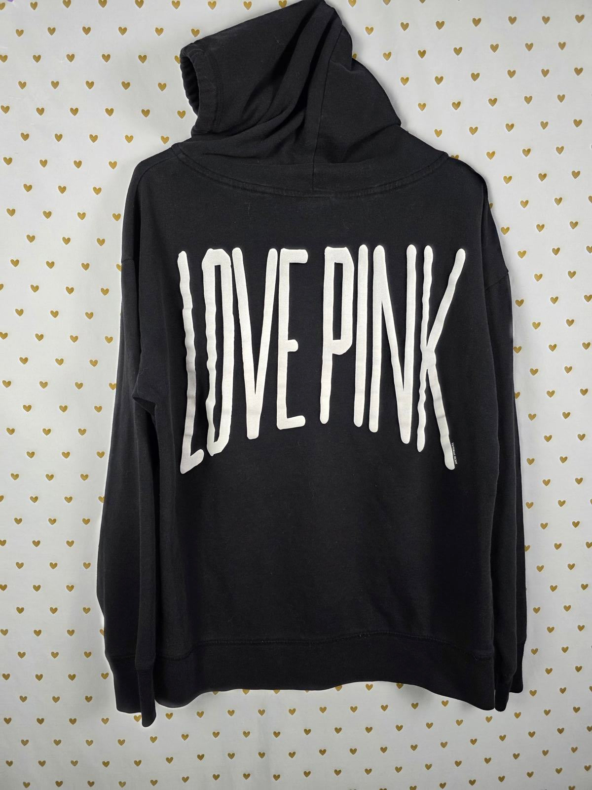 Victorias Secret Pink Heart 86 Full Zip Hoodie Jacket Vintage Y2k SMALL