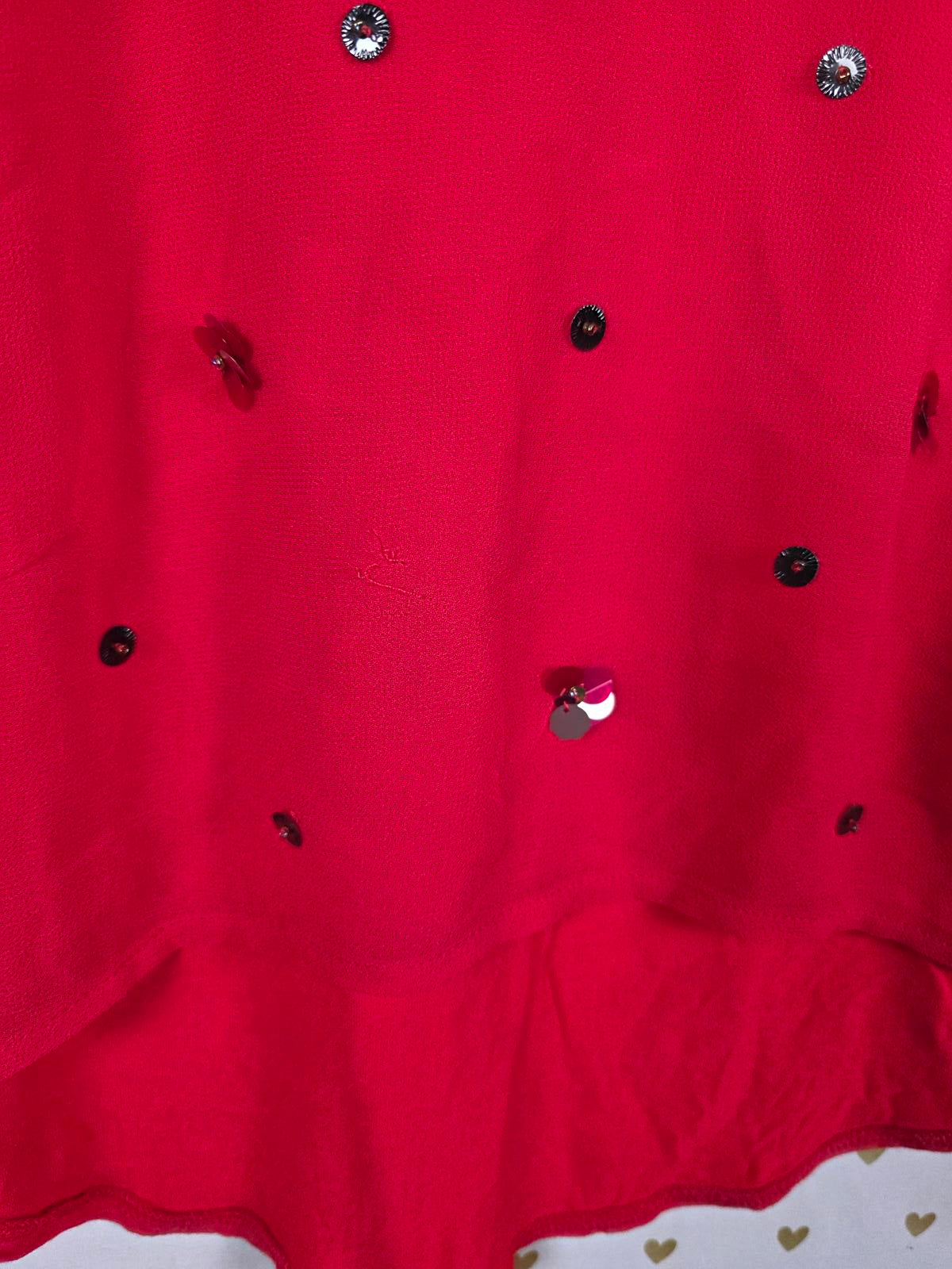 Victorias Secret RED BLING Sequined Cute Tee Shirt Blouse XS
