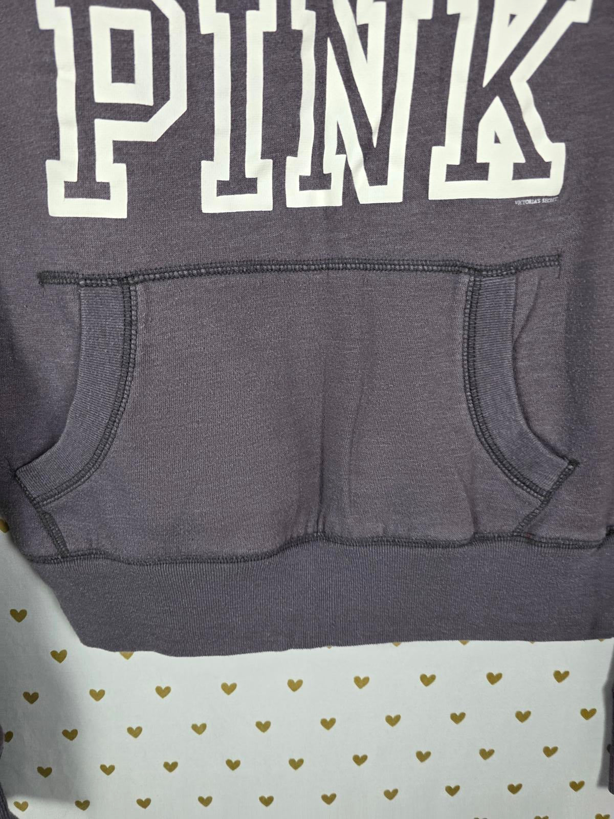 Victorias Secret Pink Vintage Y2K Front Pocket Logo Sweater Shirt XS