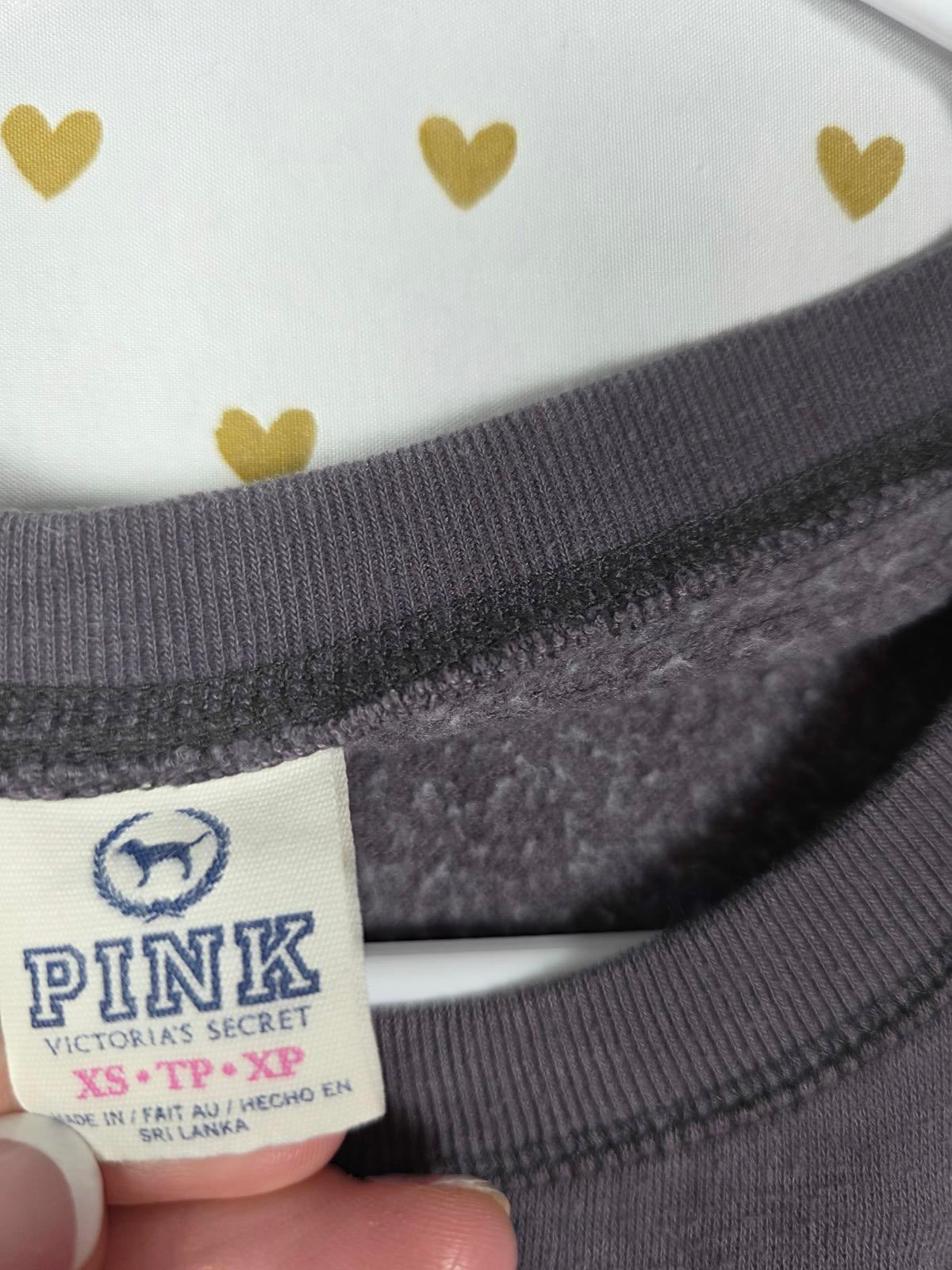 Victorias Secret Pink Vintage Y2K Front Pocket Logo Sweater Shirt XS