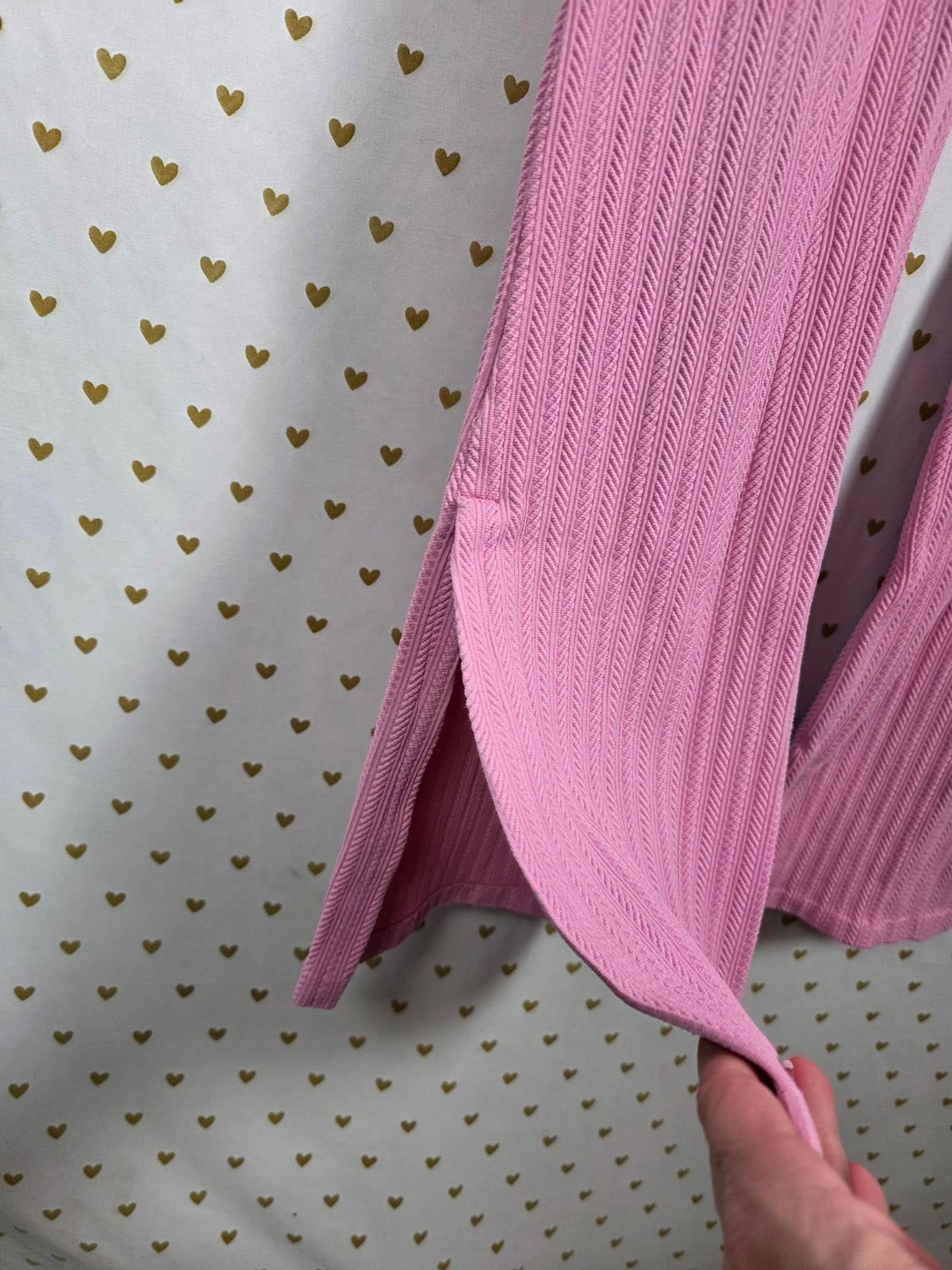 Victorias Secret PINK SEAMLESS Cable Knit FLARE Yoga Pants Leggings MEDIUM