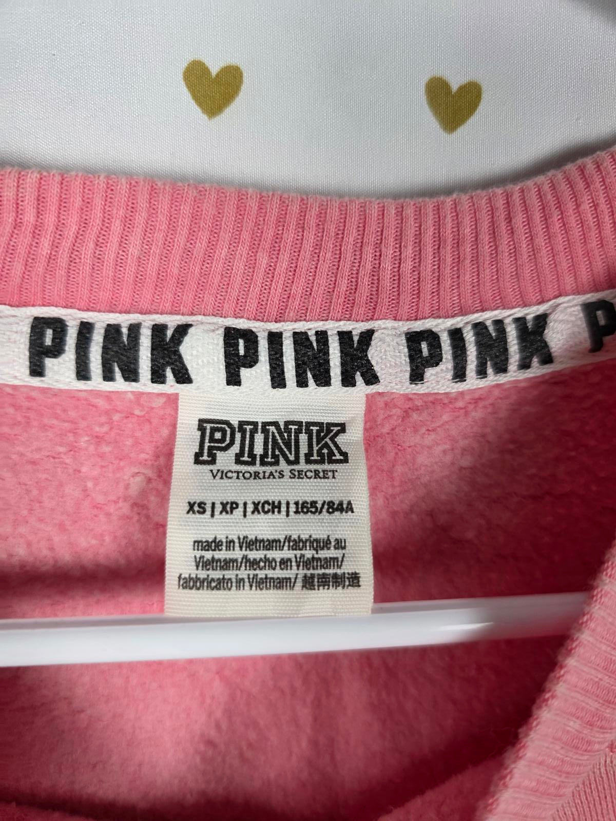 Victorias Secret Pink Logo Sweater Shirt Long Sleeve Vintage XS