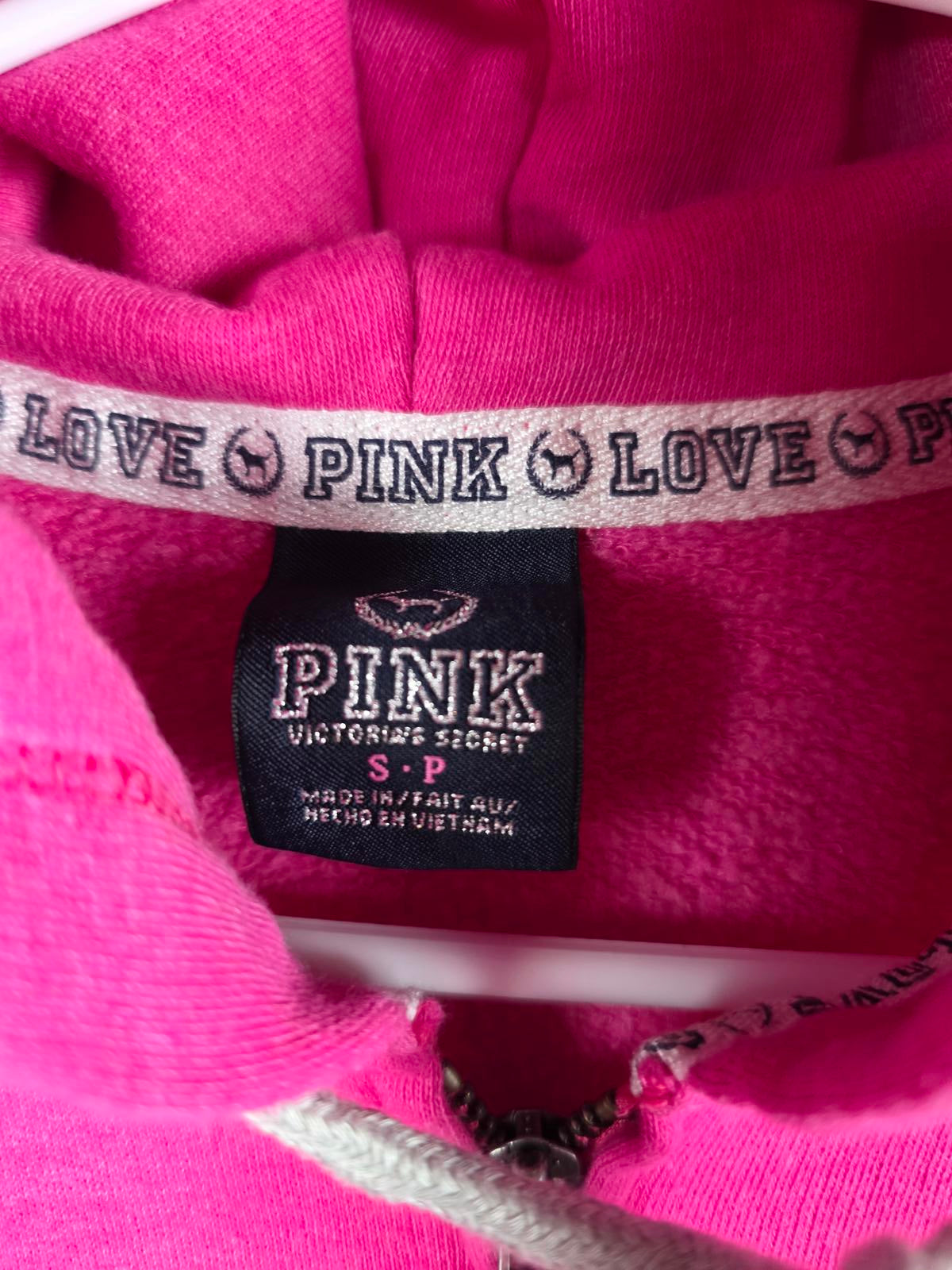 Victorias Secret Pink BLING Sequined Full Zip Hoodie Jacket Vintage SMALL