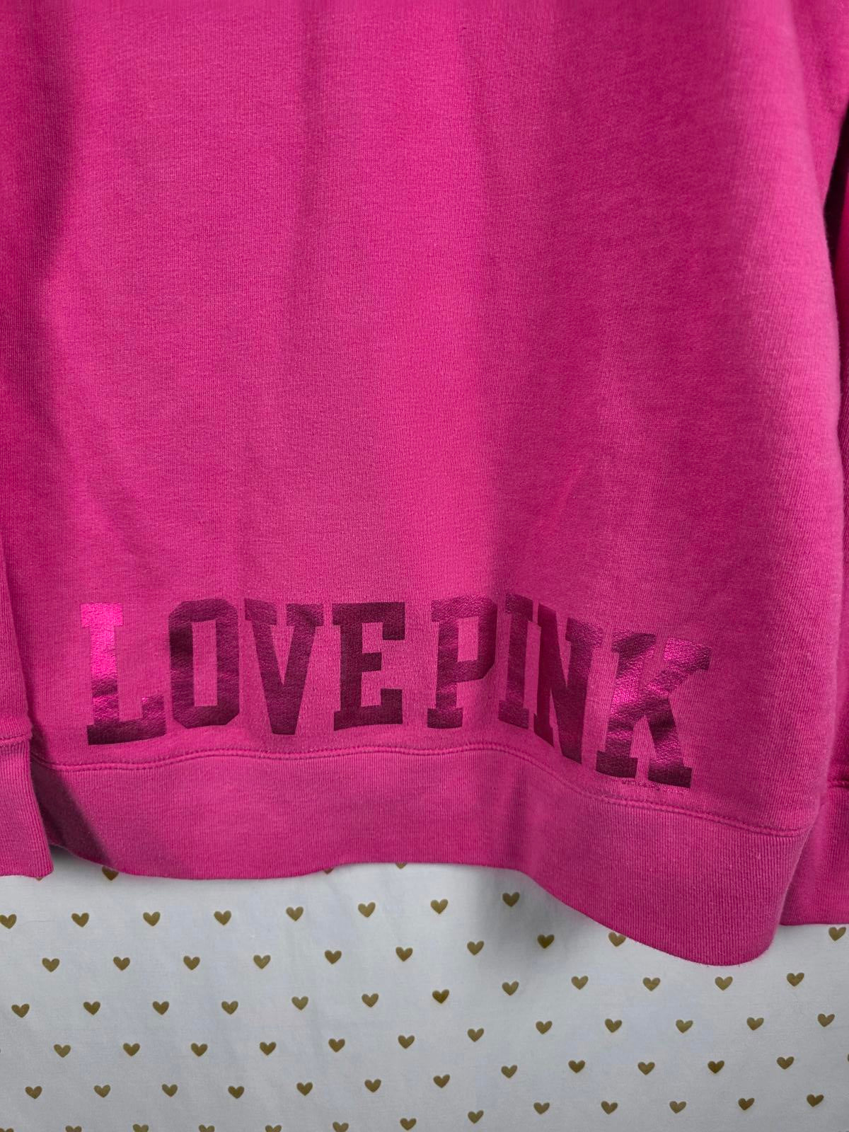 Victorias Secret Pink BLING Sequined Full Zip Hoodie Jacket Vintage SMALL