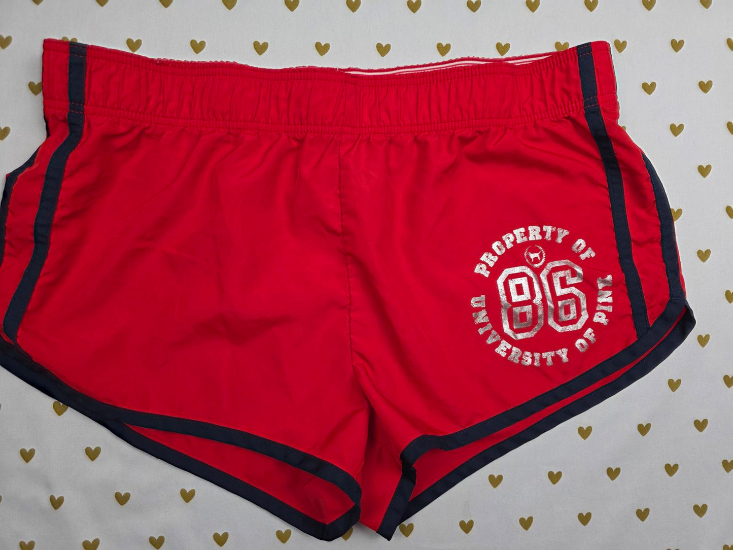 Victorias Secret Pink UNIVERSITY Logo Butt Red Vintage Shorts Y2k XS 08