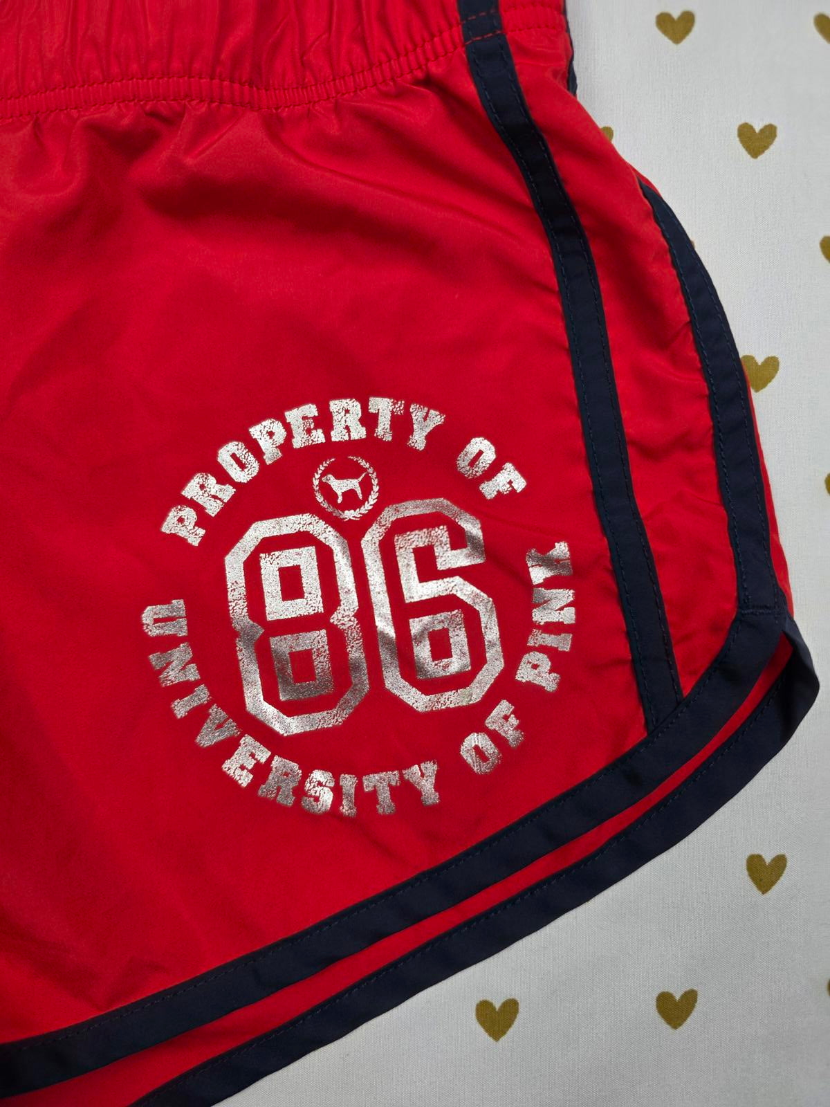 Victorias Secret Pink UNIVERSITY Logo Butt Red Vintage Shorts Y2k XS 08