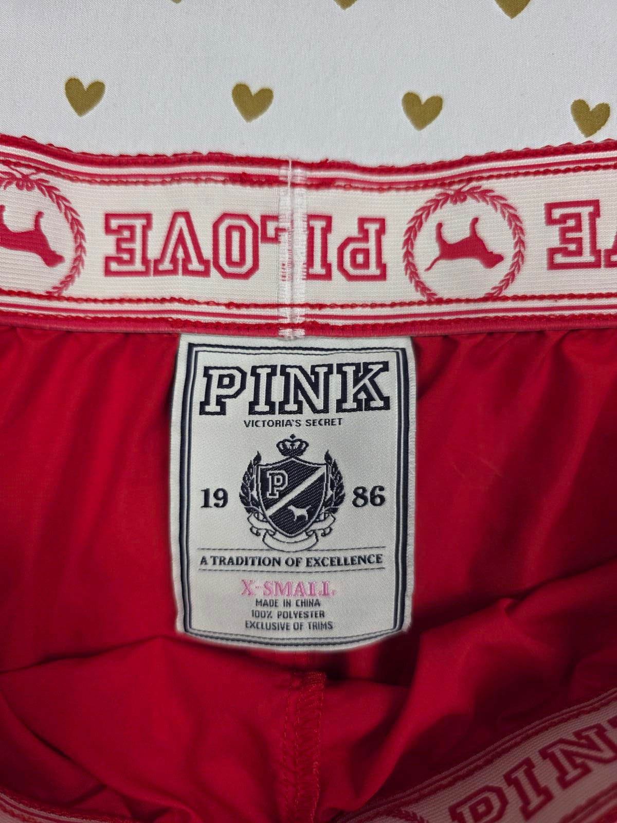 Victorias Secret Pink UNIVERSITY Logo Butt Red Vintage Shorts Y2k XS 08