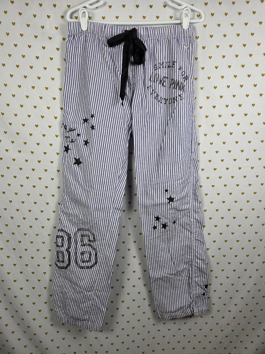 Victorias Secret VINTAGE Y2k Striped Sleep Pajama Pants Blue XS PJ doodle