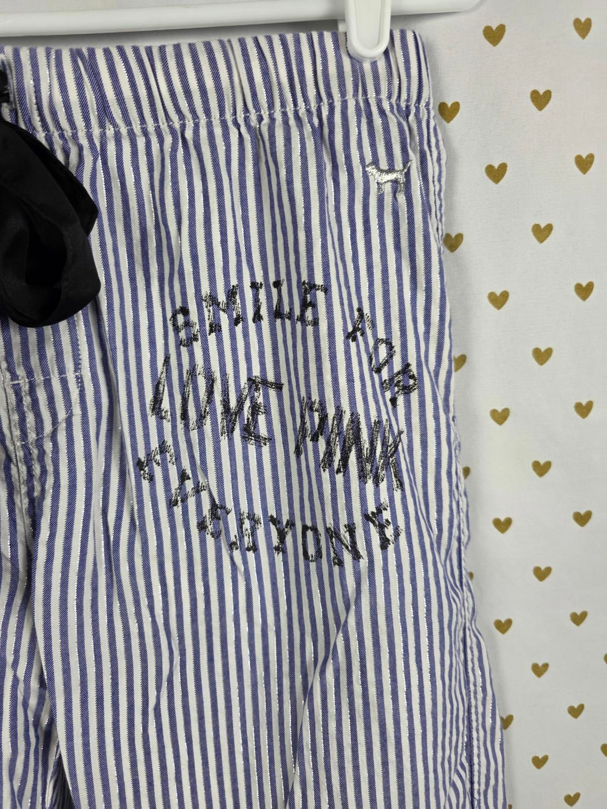 Victorias Secret VINTAGE Y2k Striped Sleep Pajama Pants Blue XS PJ doodle