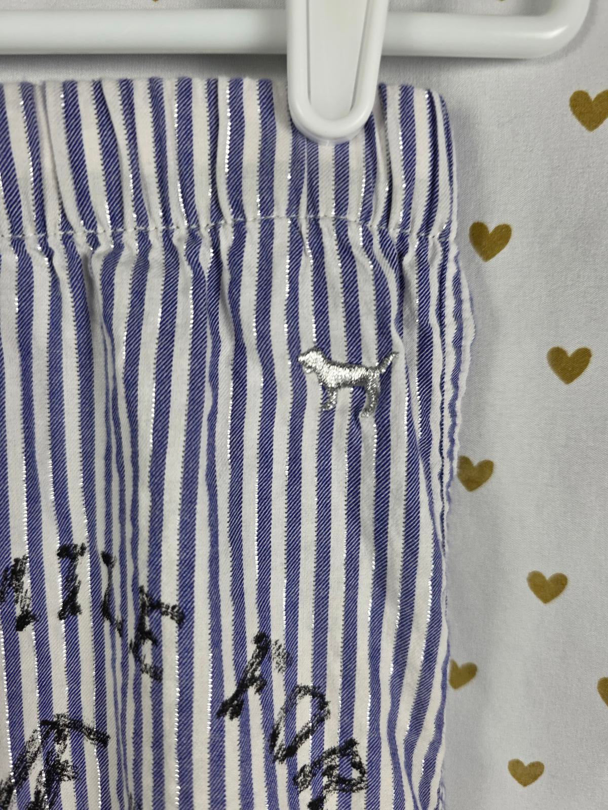 Victorias Secret VINTAGE Y2k Striped Sleep Pajama Pants Blue XS PJ doodle