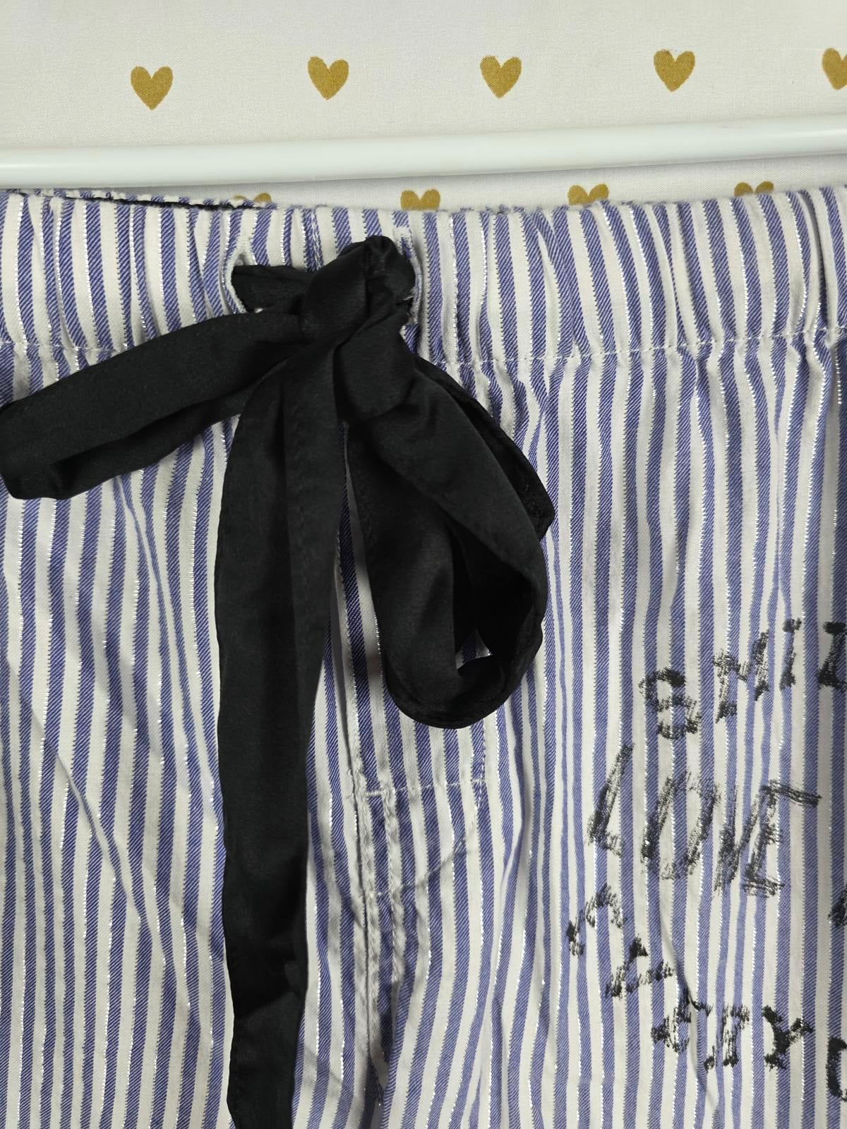 Victorias Secret VINTAGE Y2k Striped Sleep Pajama Pants Blue XS PJ doodle