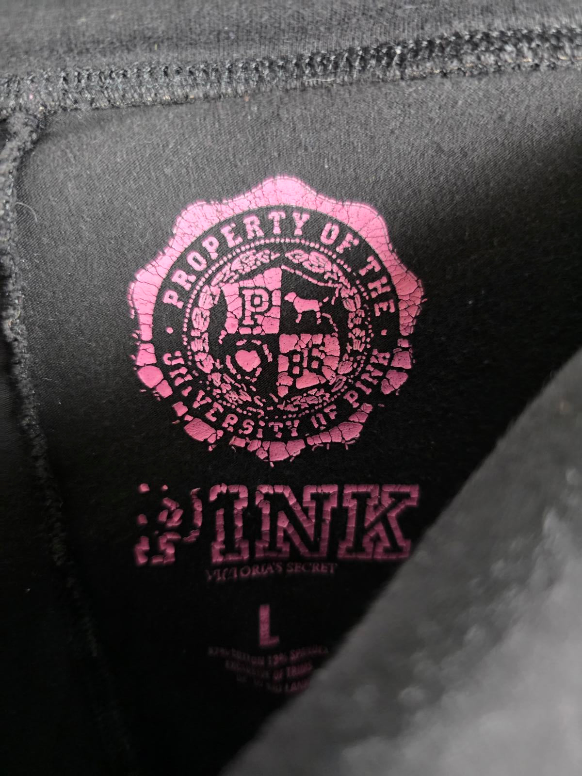 Victorias Secret PINK RARE VTG RAINBOW BLING FOLDOVER Yoga Pants Heart Breaker
