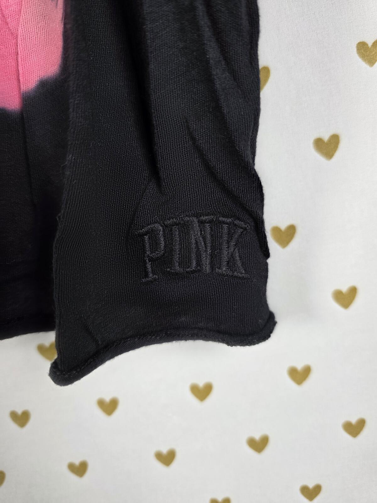 Victorias Secret PINK tye Dye Chevron Cropped Tee Shirt Small