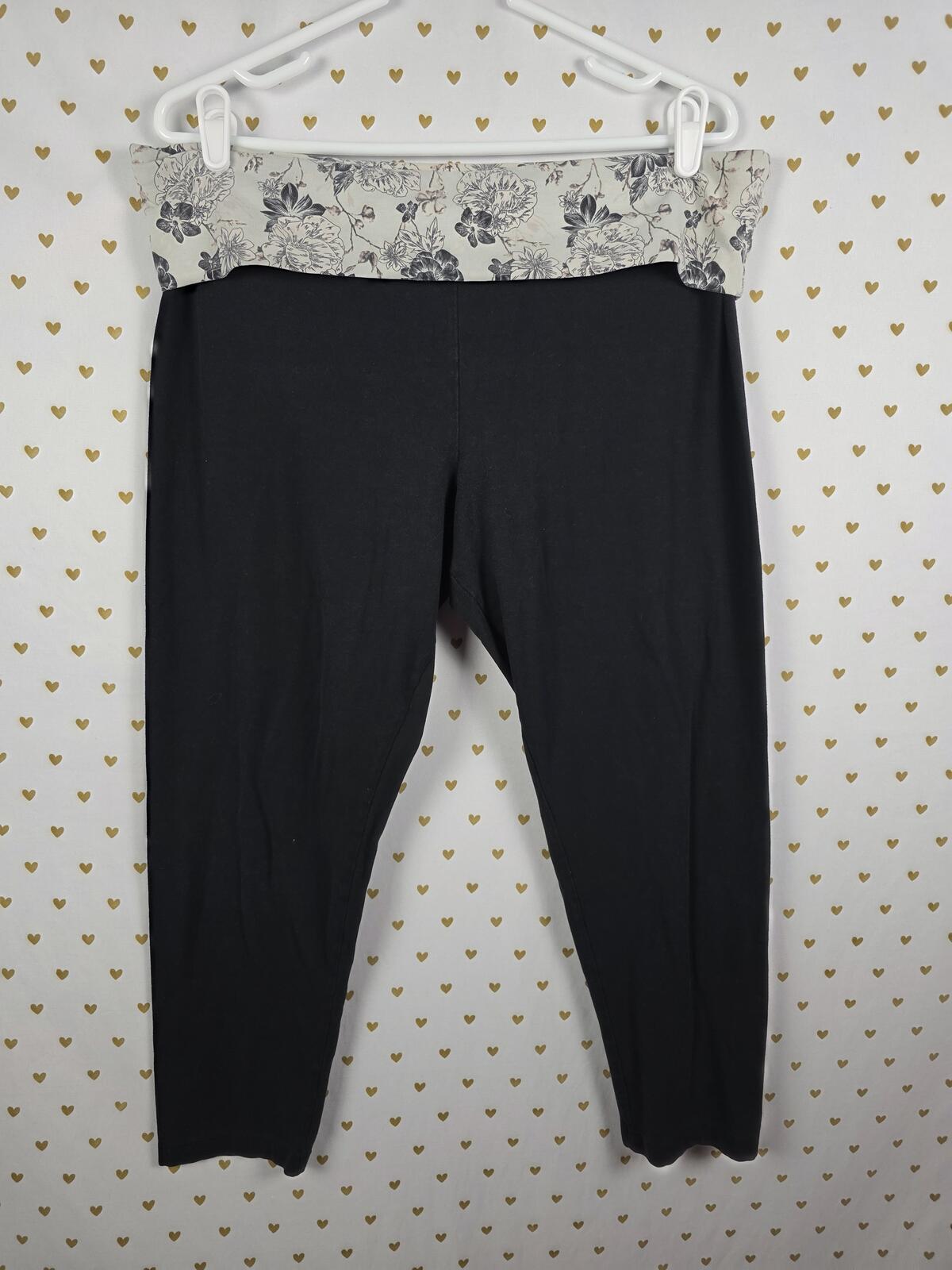 Victorias Secret XL Vintage FOLDOVER Leggings Yoga Pants Capri Skinny
