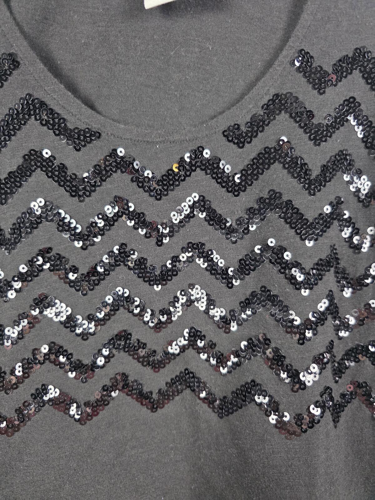 Victorias Secret PINK BLING Chevron Black Tank Top Sequined XS