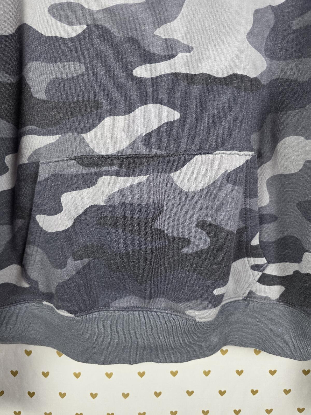 Victorias Secret Pink Grey Camo Camouflage Pullover Hoodie Sweater Small Oversiz