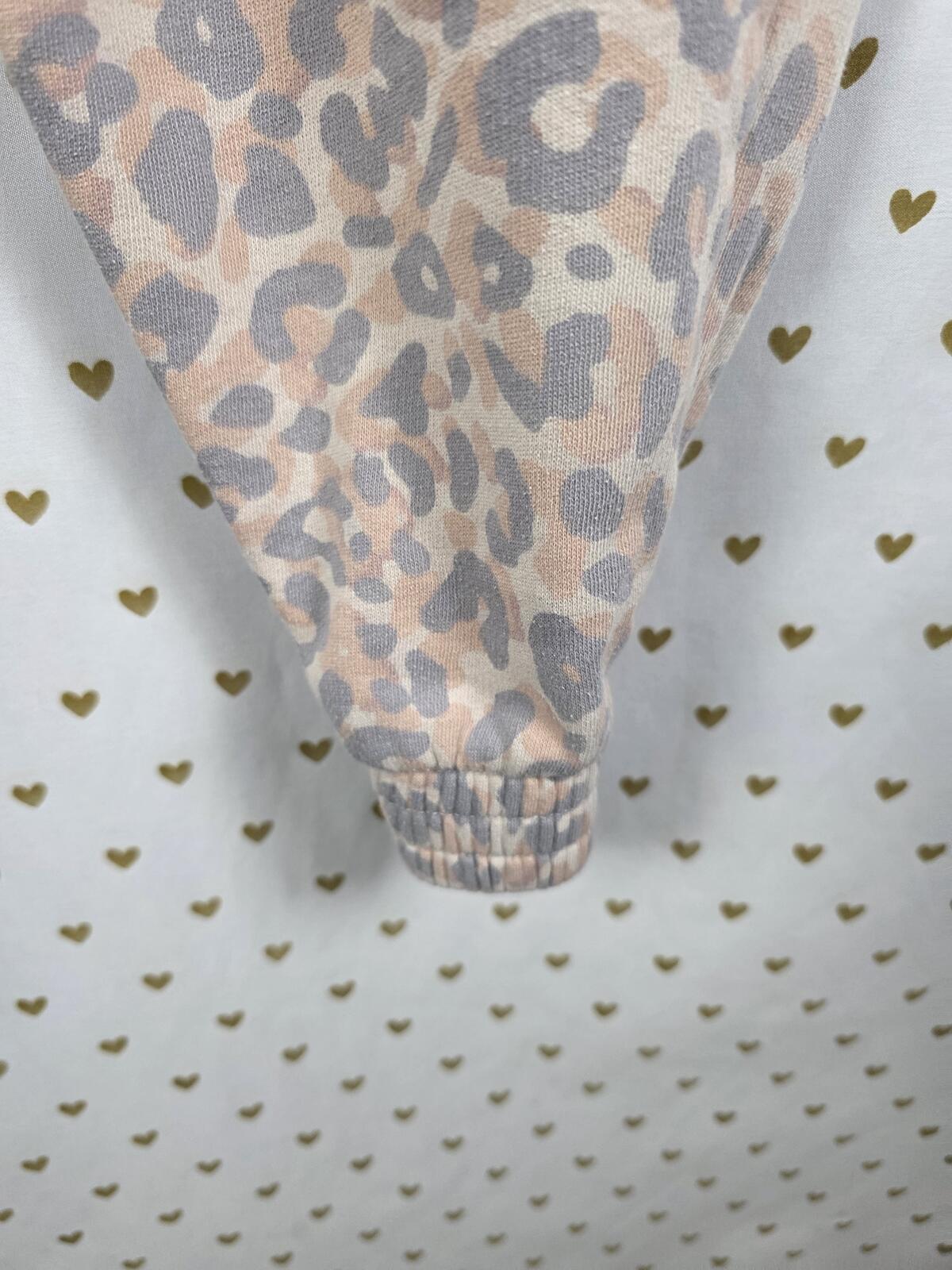 Victorias Secret PINK LEOPARD CHEETAH super Soft comfy Joggers Sweats Sweatpans