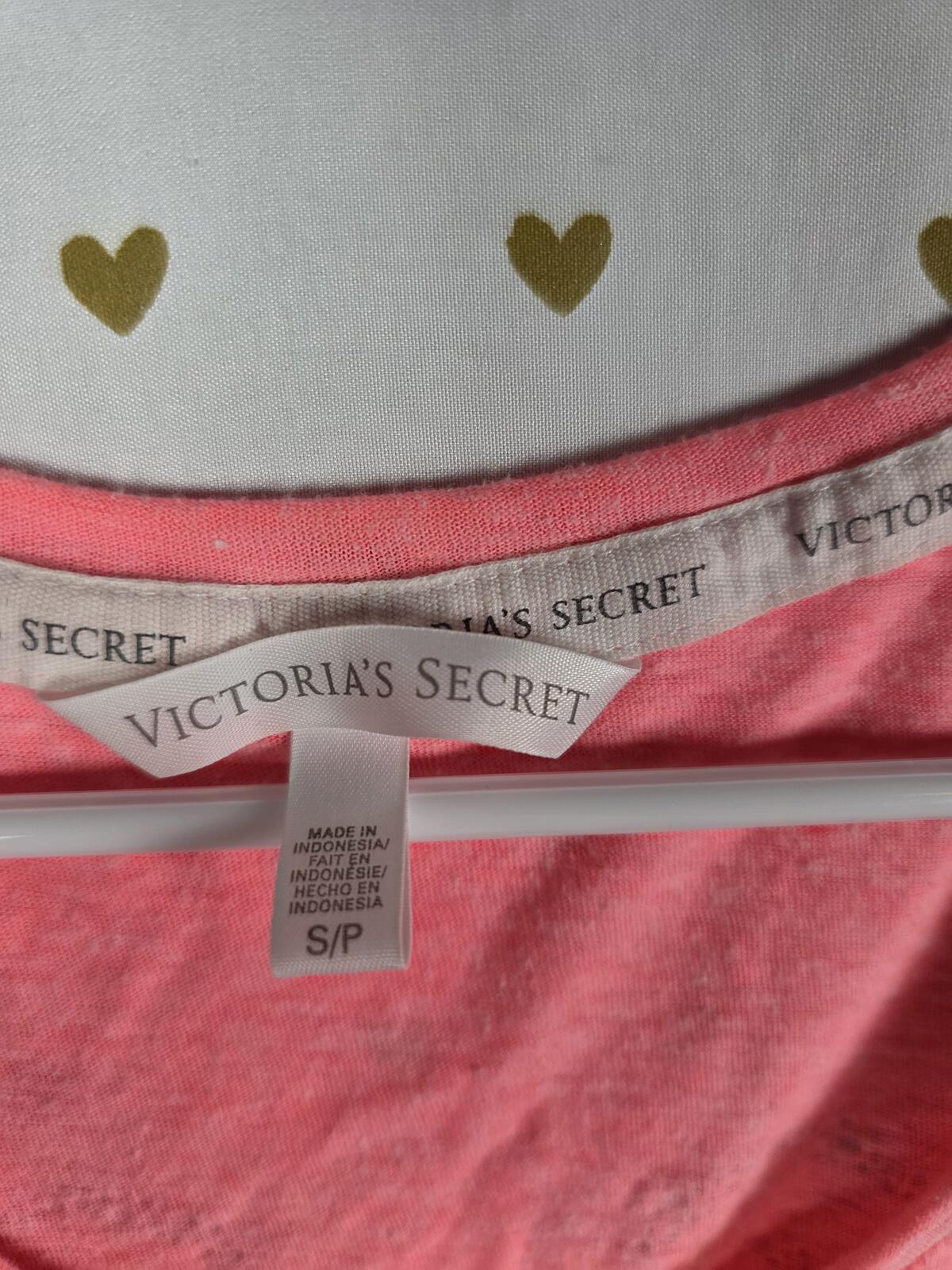 Victorias Secret ANGELS Small BLING WINGS Studded Tee Shirt Neon SMALL