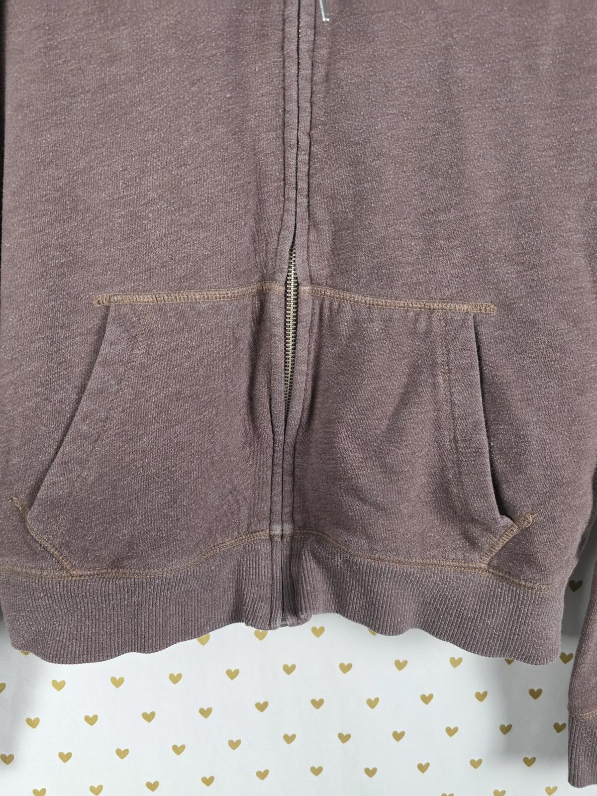 Victorias Secret Pink VINTAGE Brown Y2k HOPE Heart Full Zip Hoodie Jacket LARGE