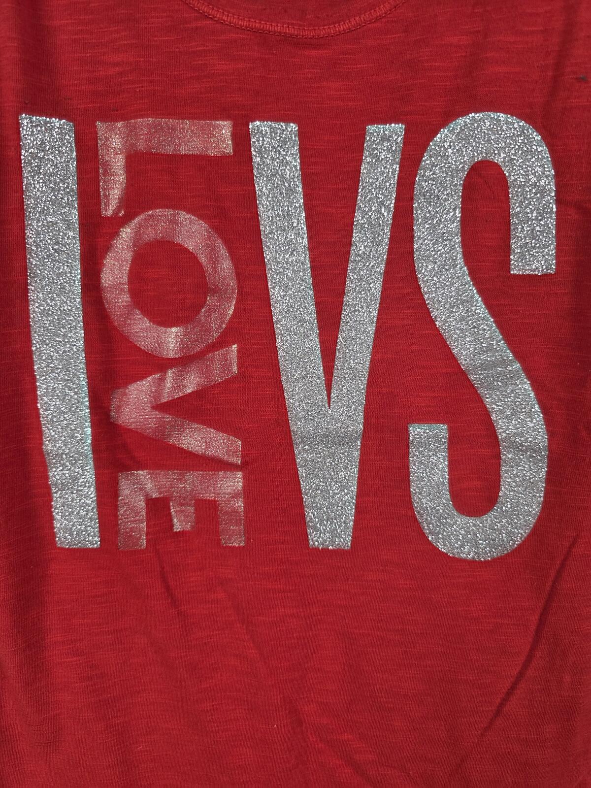 Victorias Secret VINTAGE Tank top BLING Glitter Muscle TEE I LOVE VS XS