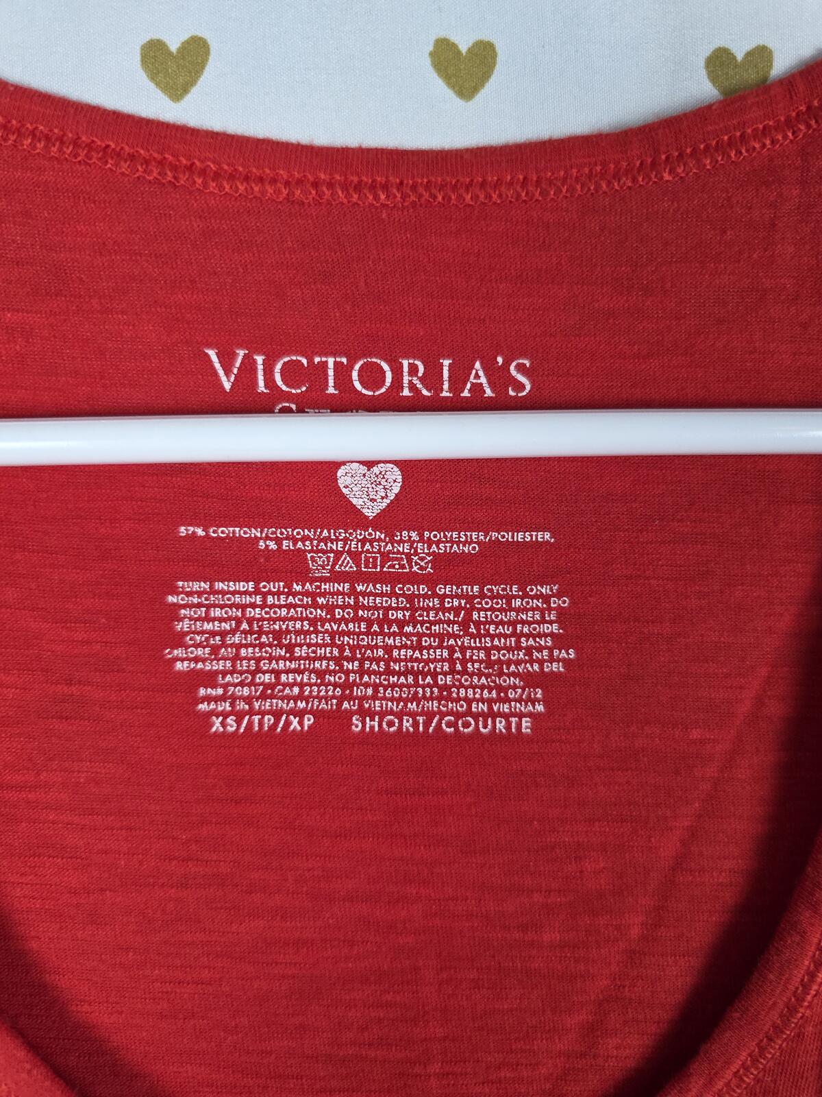 Victorias Secret VINTAGE Tank top BLING Glitter Muscle TEE I LOVE VS XS