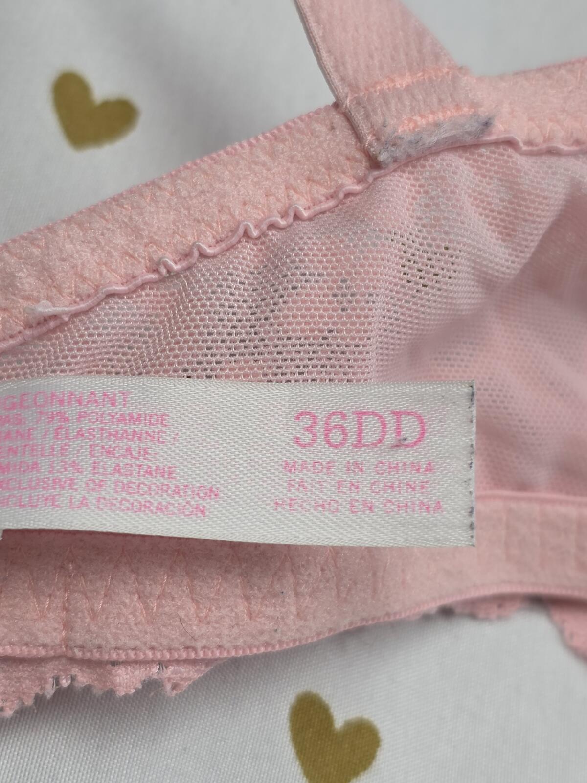Victorias Secret PINK Push UP Lace Lined Bra 36DD satin