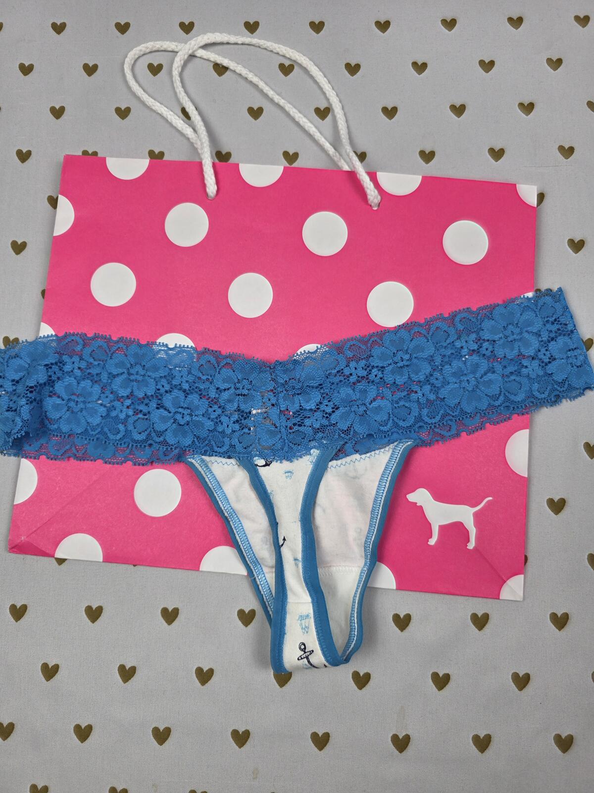 Victorias Secret PINK NEW Vintage NWT Low Rise Thong Panties Lacey Small