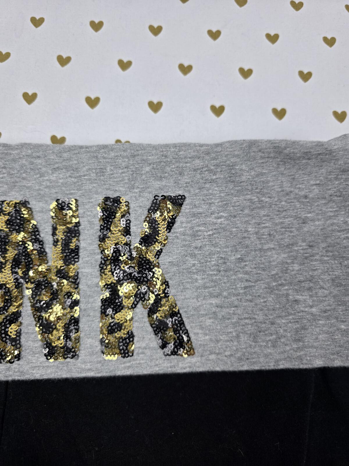 Victorias Secret PINK CHEETAH LEOPARD Bling FOLDOVER Yoga Pants Capri MEDIUM
