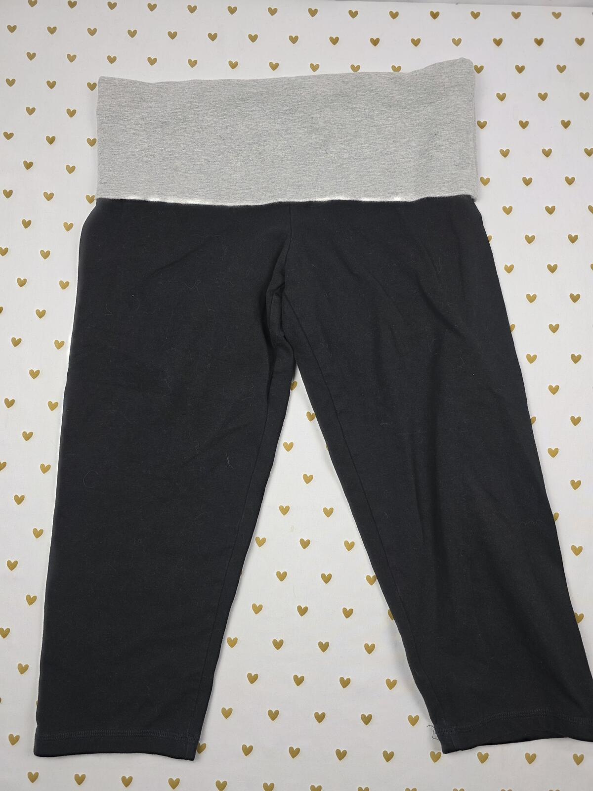 Victorias Secret PINK CHEETAH LEOPARD Bling FOLDOVER Yoga Pants Capri MEDIUM